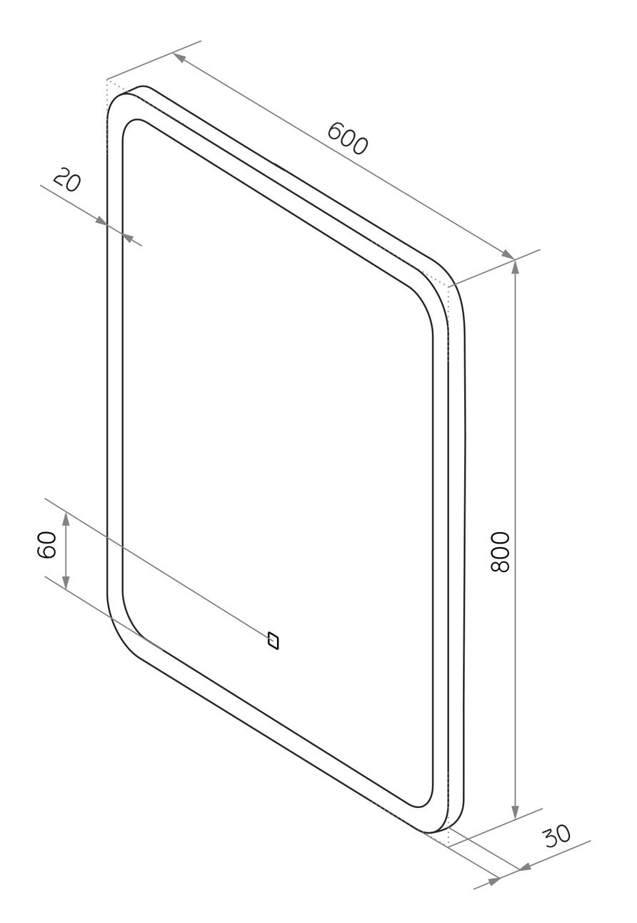 Зеркало Континент Glamour 60x80 см с многофункциональной панелью ЗЛП130