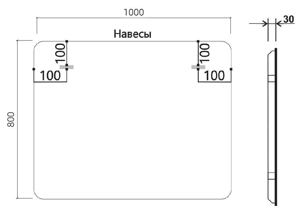 Зеркало Vincea VLM-3MA100 100x80 см, сенсорный выключатель и диммер