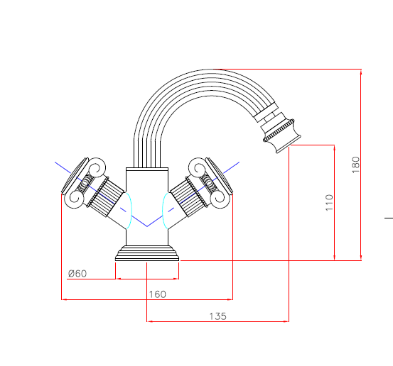 Смеситель для биде Bugnatese Olimp OLIMP-BS2-03/24-M золото