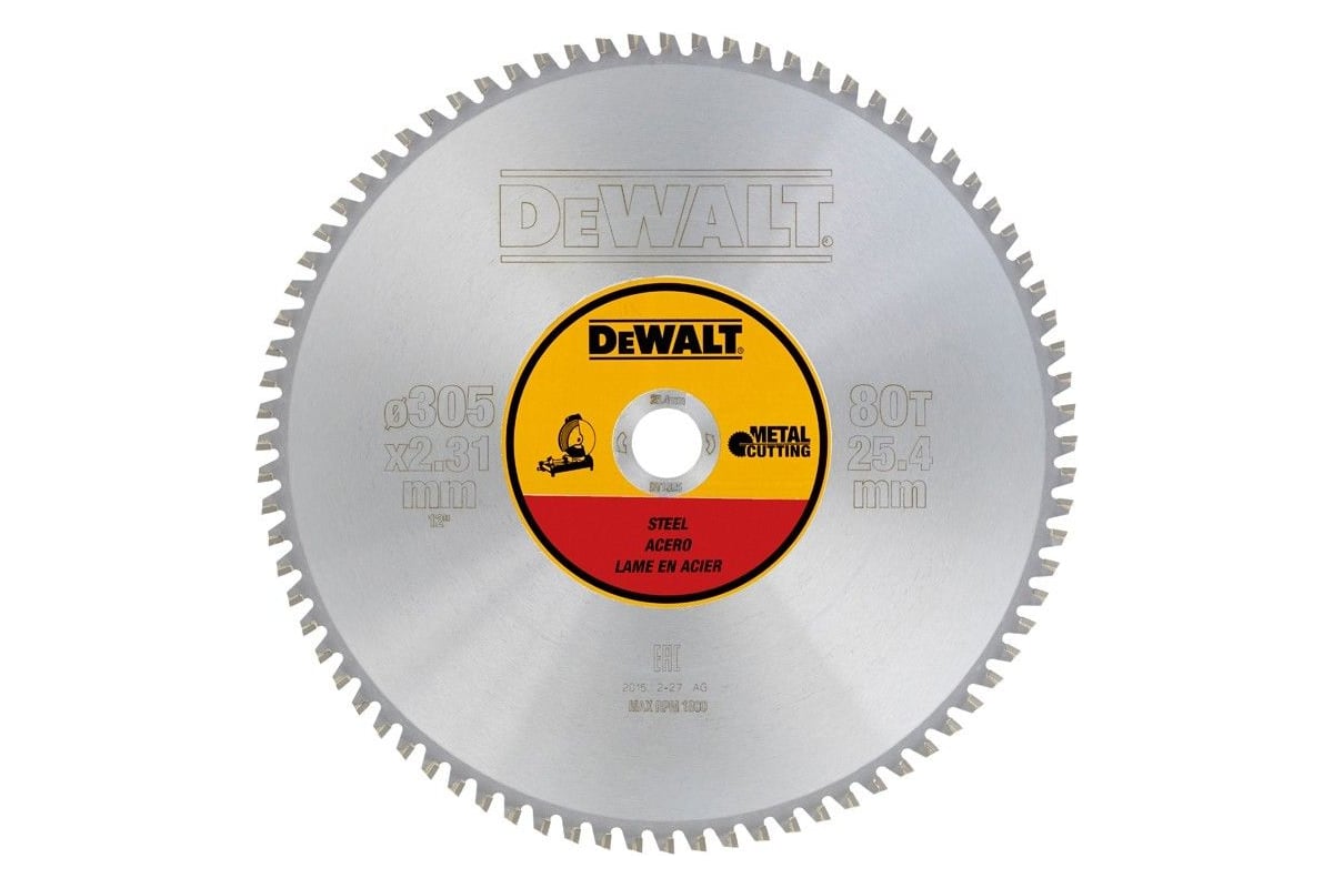 Пильный диск по стали (305х25.4 мм; 80 TCG) DeWalt DT1925