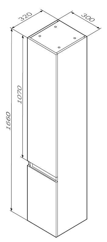 Шкаф пенал Am.Pm X-Joy 30 см подвесной, черный матовый M85ACHR0306BM