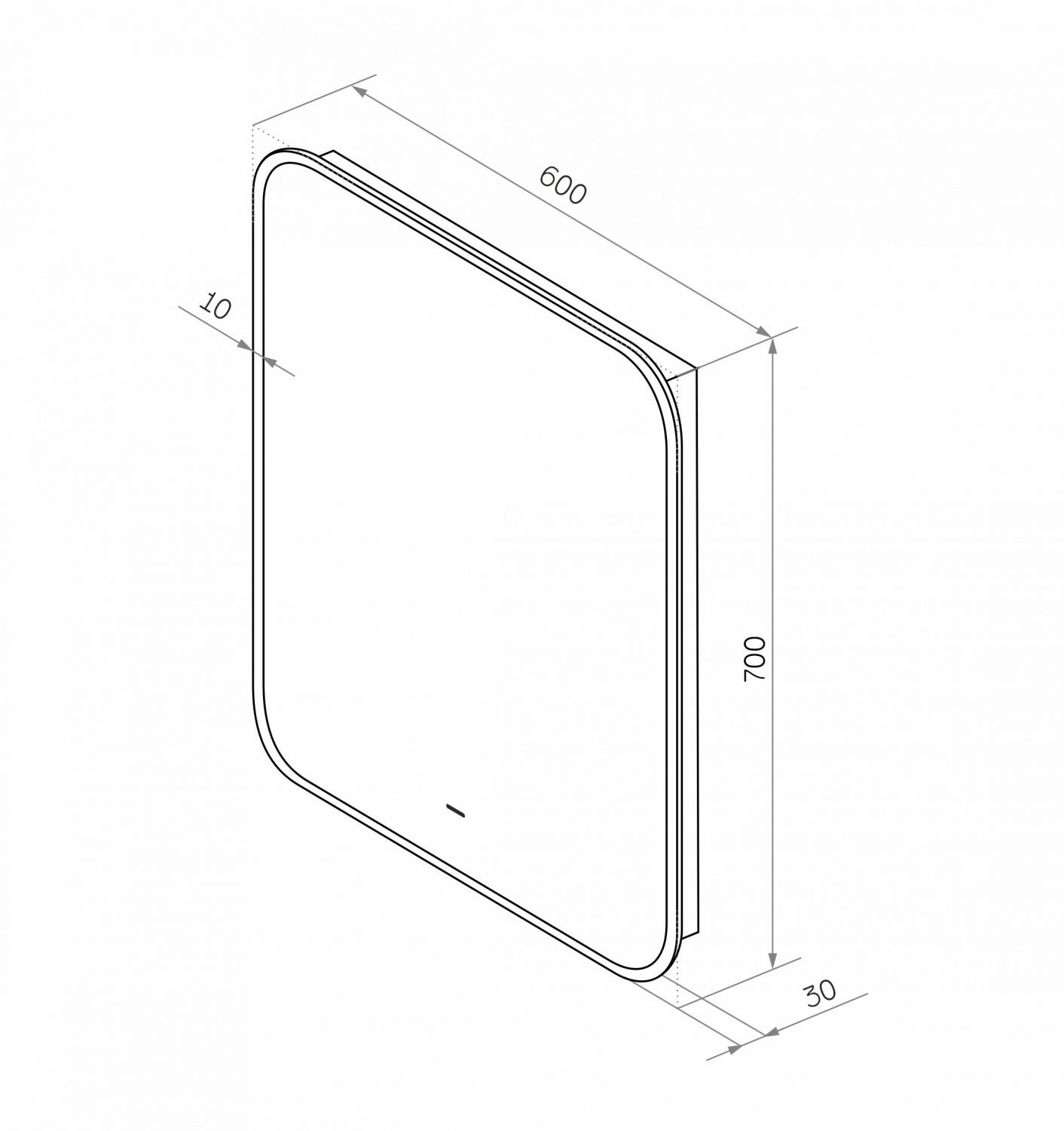 Зеркало Art&Max Siena 60x70 с подсветкой, AM-Sie-600-700-DS-F