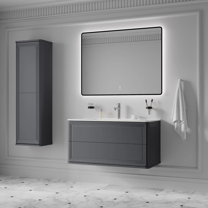 Тумба с раковиной Iddis Oxford Neo 100 см темно-серый матовый OXN10D0i95K
