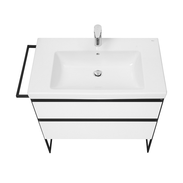 Мебель для ванной Roca Domi 80 см, 2 ящика, белый глянец