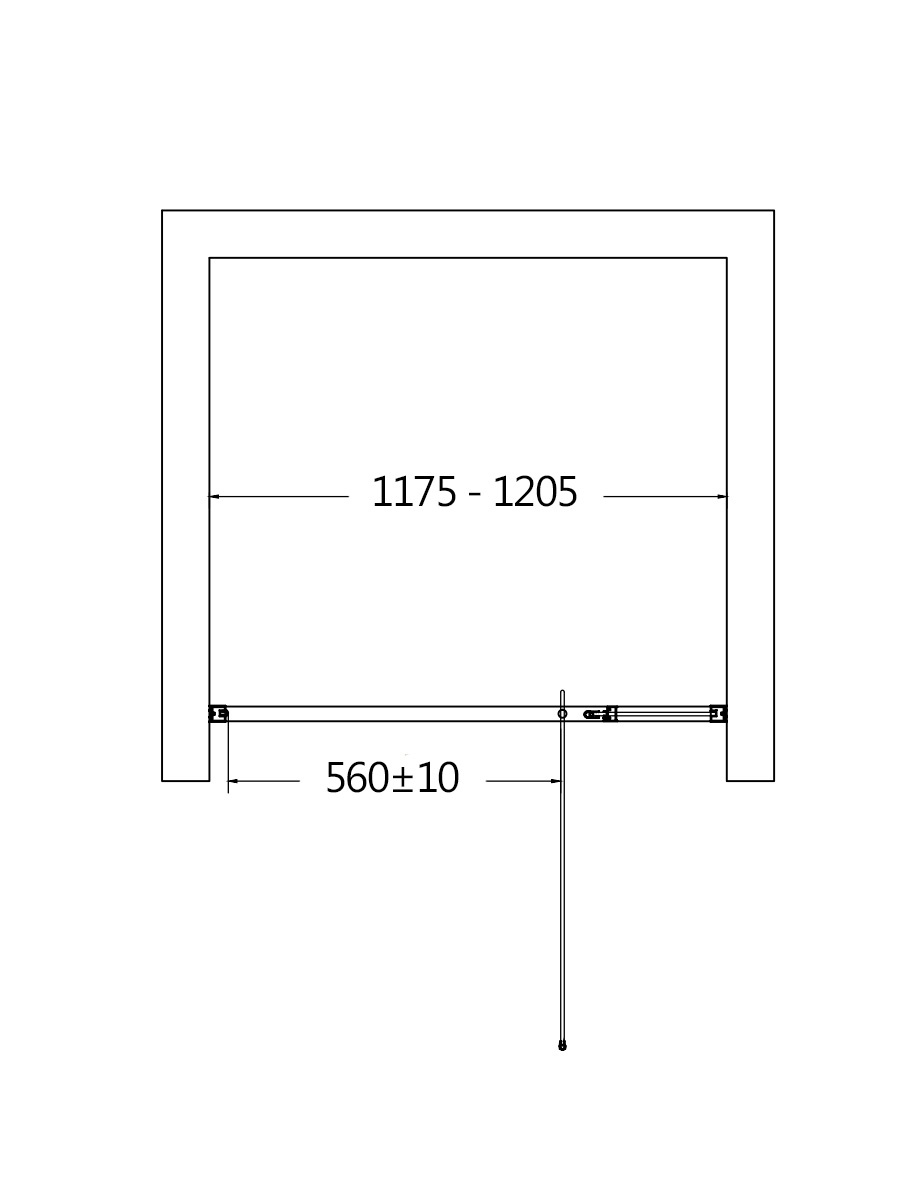 Душевая дверь AQUAme AQM7108-2-12 120x195, прозрачное, черный