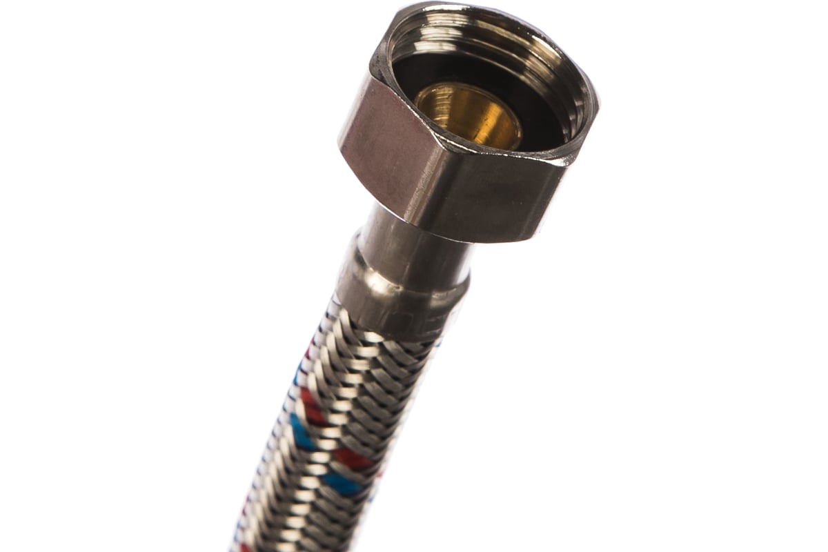 Подводка для воды СТМ сталь, 1/2", гайка-гайка, 30 cм CWFHF030
