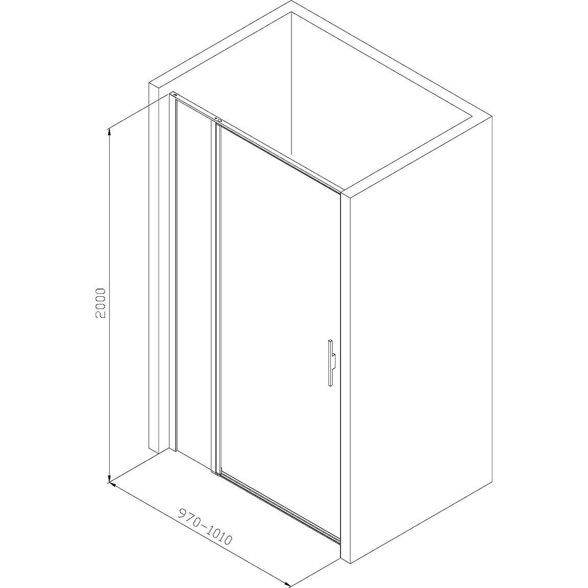 Душевая дверь Allen Bray Priority 100x200 3.31004.00 прозрачная, хром