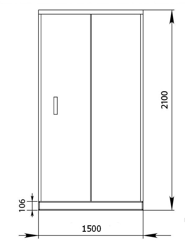 Душевая дверь Aquanet Alfa NAA6121 150x200, прозрачное стекло