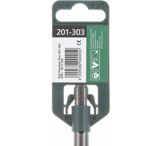 Зубило плоское Flex DR CH (40х250 мм; SDS-plus) Hammer 30779 201-303