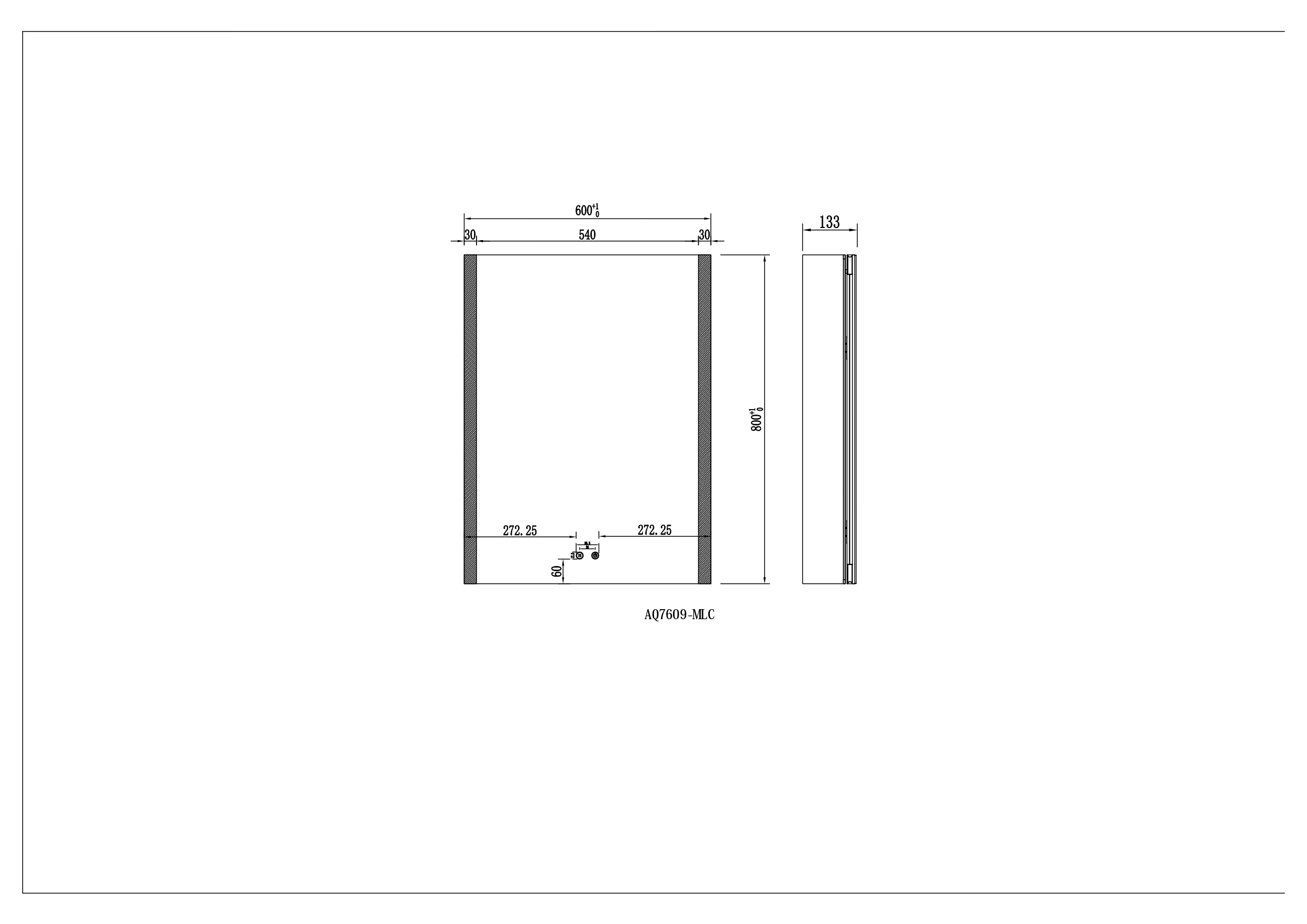 Зеркальный шкаф Aquatek 60x80 см с подсветкой, антипар, хром AQ7609-MLC