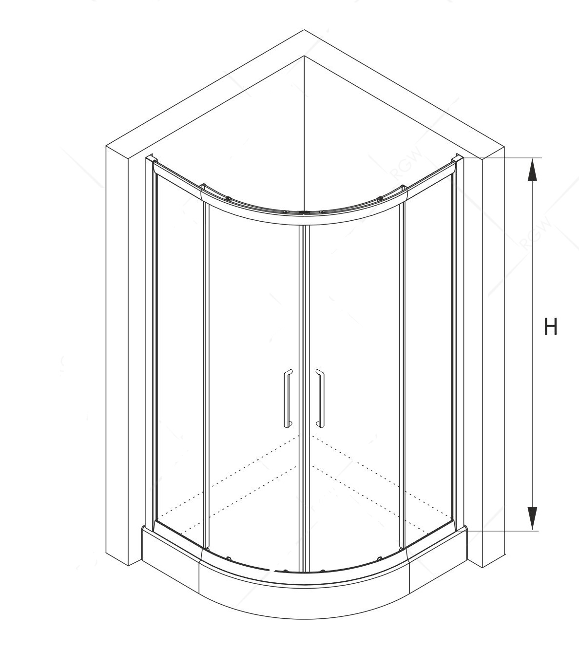 Душевой уголок RGW Classic CL-54B 90x90 прозрачное, черный