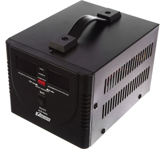Стабилизатор напряжения Powerman 1ф 0,5 кВА AVS 500 D Black 6015735