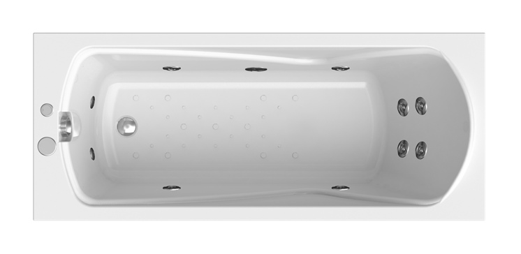 Акриловая ванна Ваннеса Сильвия 168х70 с г/м Актив хром