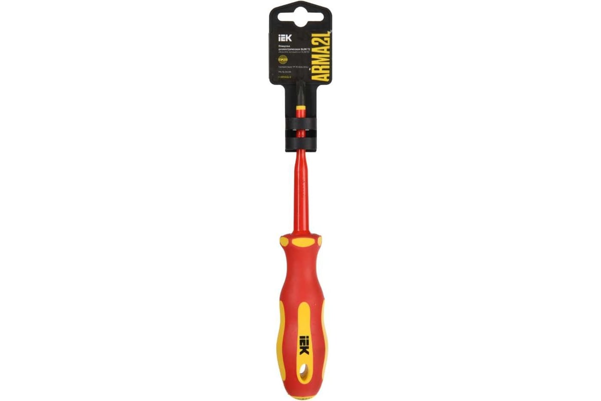 Отвертка IEK Arma2l 5 диэлектрическая slim ph/sl2x100 т2 A2L5-SC31-T2-HS-20-100