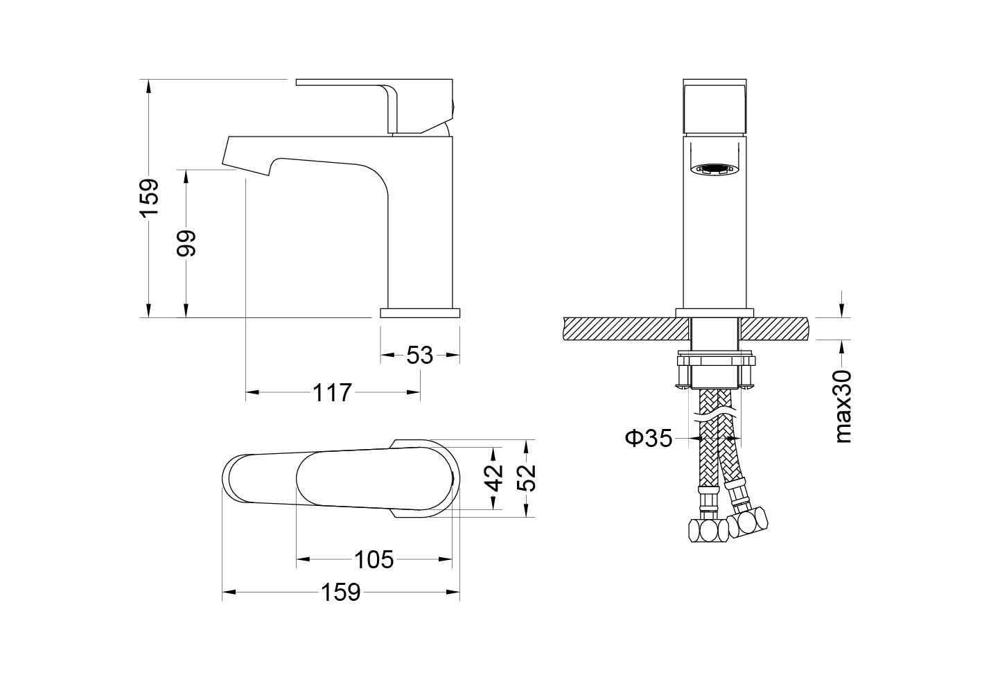 Смеситель для раковины Aquatek Оберон AQ1210MB черный матовый