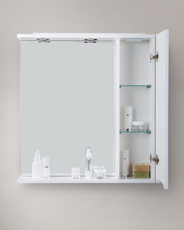 Зеркальный шкаф BelBagno  MARINO-SPC-700/750-1A-BL-P-R 70 см, правосторонний, Bianco Lucido