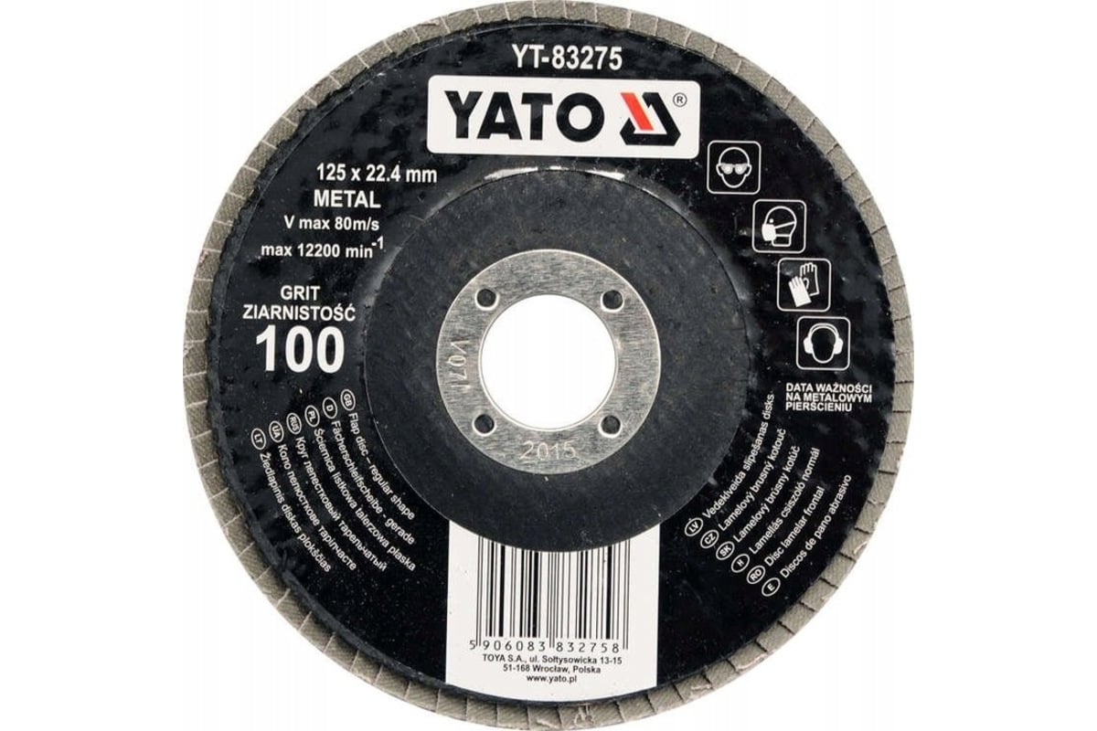 Круг лепестковый тарельчатый 125 мм, Р100 Yato YT-83275
