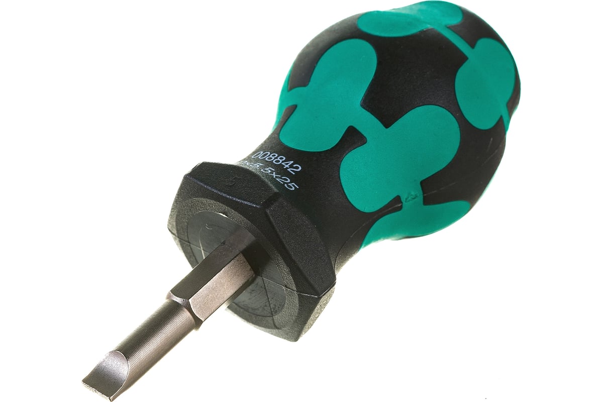 Короткая отвёртка для карбюраторов, шлицевая WERA 335 Stubby SL 5,5x1,0x24,5 мм WE-008842