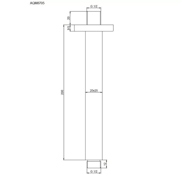 Кронштейн для душа AQUAme AQM8705CR хром