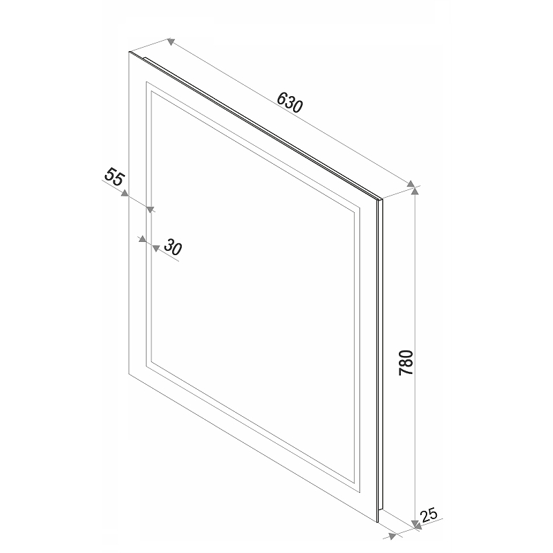 Зеркало Континент Verona Led 63x78 см с подсветкой, серебро ЗЛП25