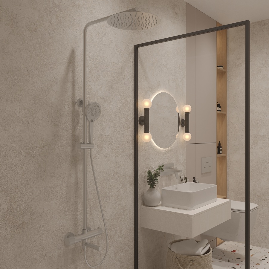 Душевая стойка Oliveeka Y-Line OL-739902-CR с термостатом, хром