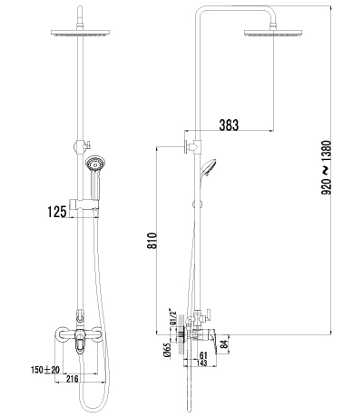 Душевая стойка Lemark Omega LM3160C