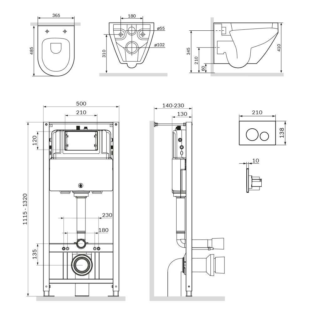 Подвесной унитаз Am.Pm Spirit V2.0 IS49051.701700 с сиденьем микролифт, инсталляцией и клавишей хром