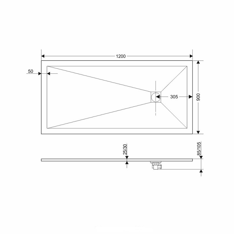 Поддон для душа Grossman Strong GR-S190120Q 120x90 белый