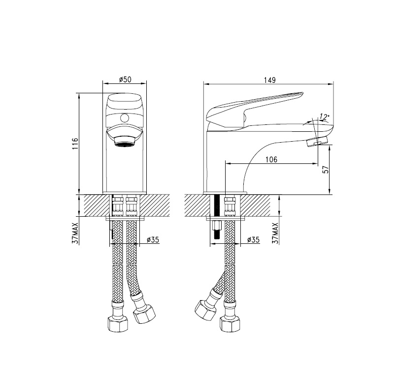 Смеситель для раковины Iddis Male MALSB00i01