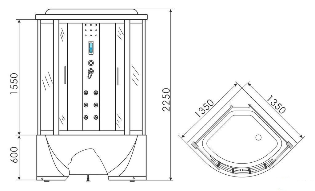 Душевой бокс Erlit Comfort ER4335T-C3