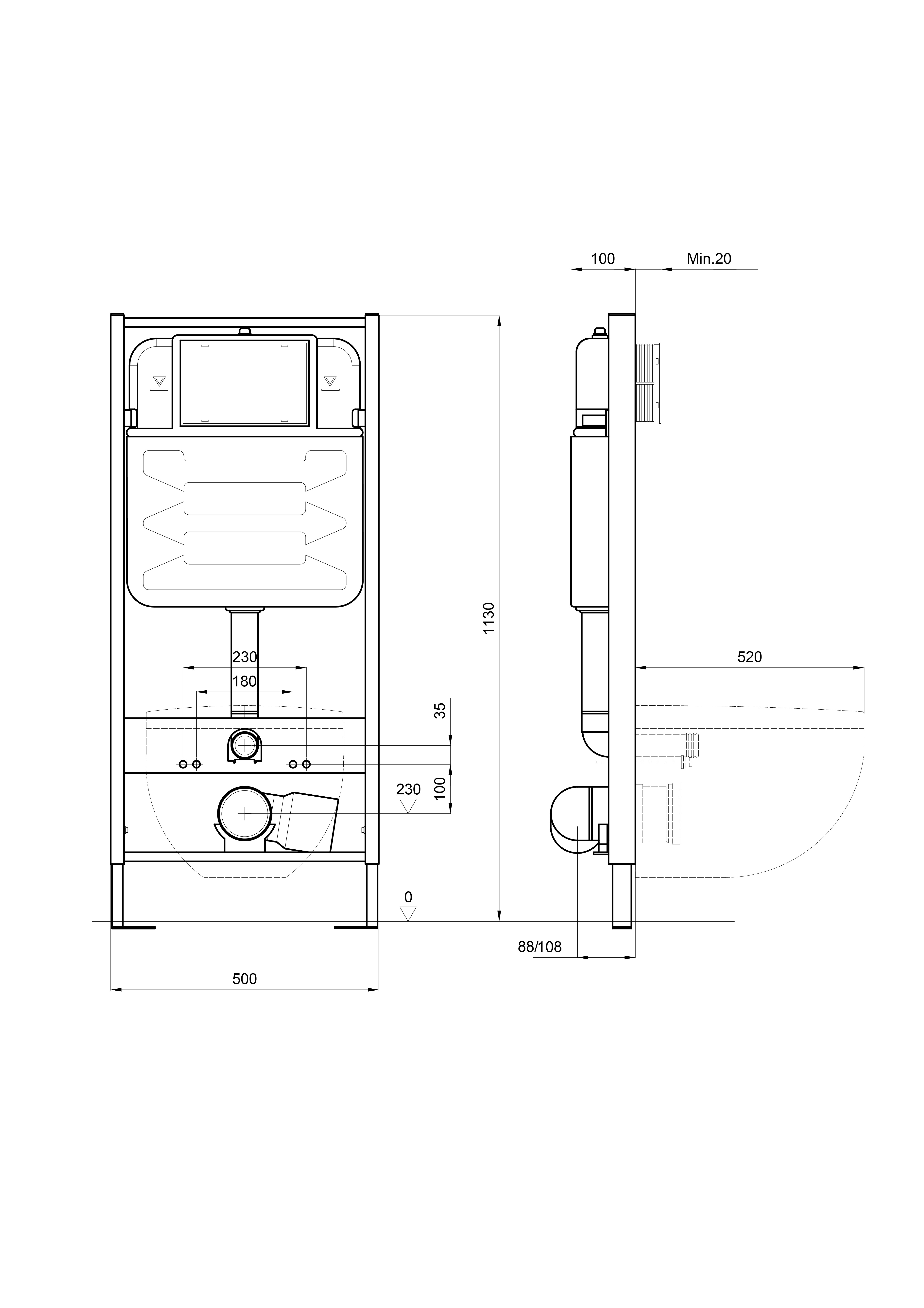 Инсталляция для унитаза Aquatek Standart 113x51 INS-0000012