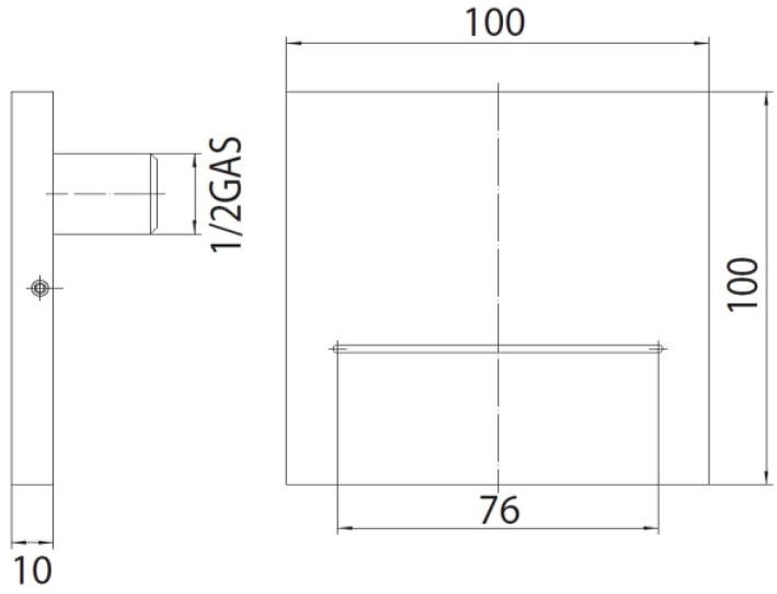 Излив для ванны Bossini Ole Square E86908.030 хром