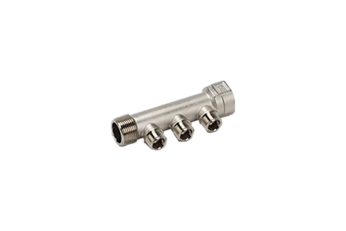 Коллектор RIIFO Flow латунь 1" ВР/НР 3x1/2"НР конус ц/ц 35 мм 1100047671