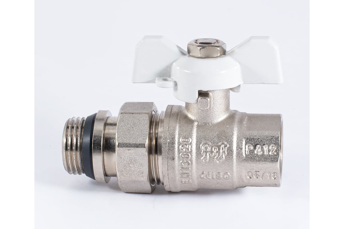 Шаровой кран PROFACTOR PF STANDARD с полусгоном, с уплотнением, в/н, ручка бабочка 1/2 дюйма PF UBV 324 UR