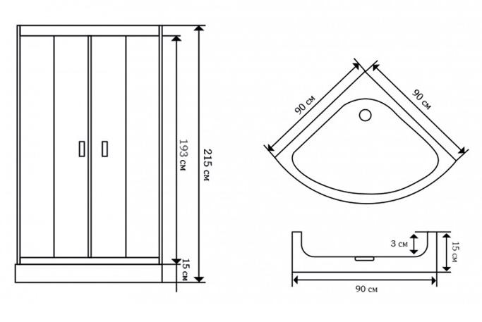 Душевая кабина Niagara Classic NG-116-15 90x90 стекло матовое