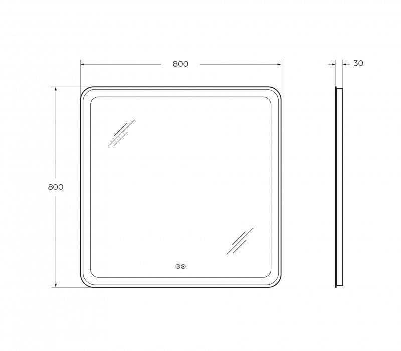 Зеркало Cezares Multicolore 80x80 см с подсветкой CZR-SPC-MC-800-800-RGB-TCH