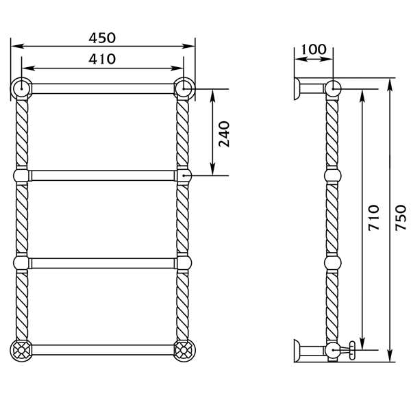 Полотенцесушитель водяной Migliore Edera 75x45 ML.EDR-HY.200.DO золото