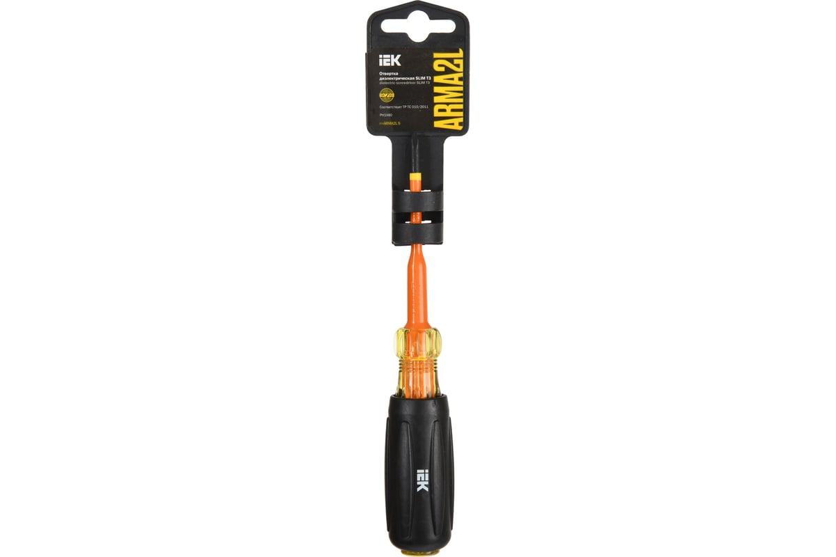 Отвертка IEK Arma2l 5 диэлектрическая slim ph1x80 т3 A2L5-SC31-T3-PH-10-080
