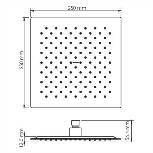 Верхний душ WasserKRAFT A255 25x25 см, черный