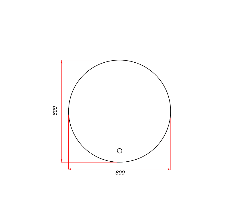 Зеркало ЗОВ 80x80 см с подсветкой ZD80