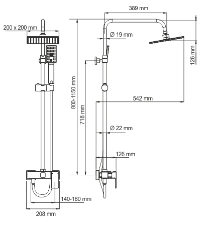 Душевая стойка WasserKRAFT A17702 без излива