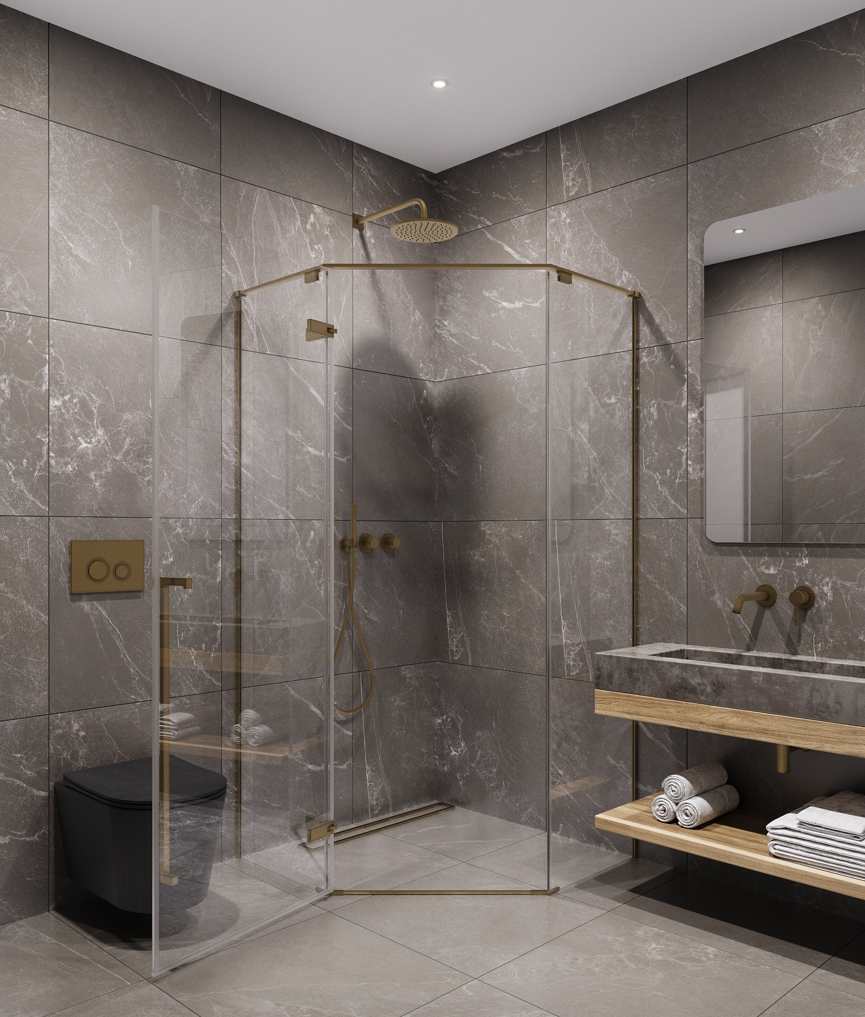 Душевой уголок Timo TTSSP-100/17C-8 100x100 прозрачный, матовое золото