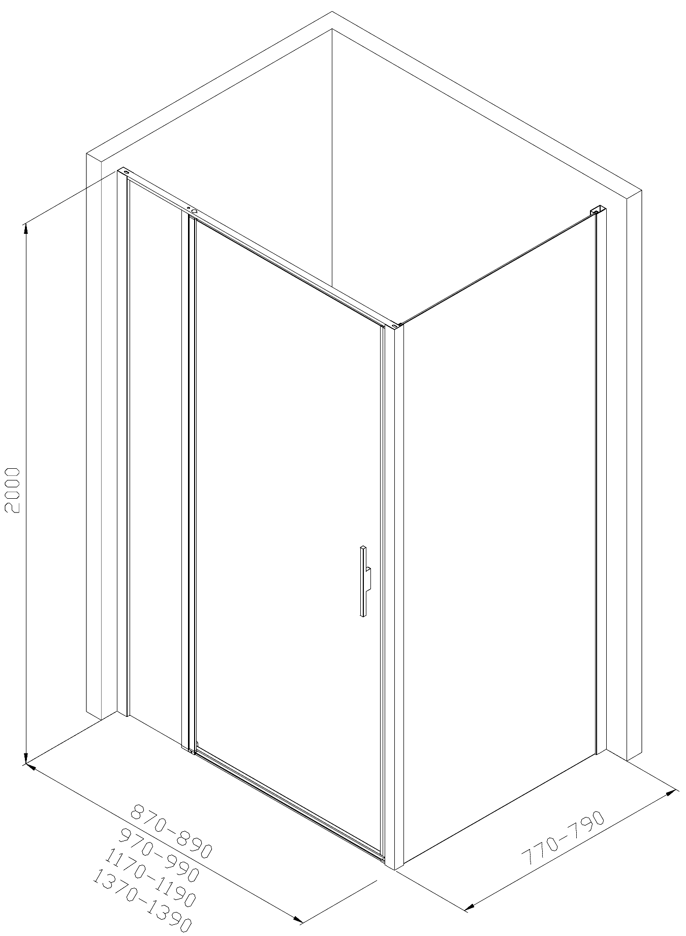 Душевой уголок Allen Brau Priority 140x80 3.31036.BBA + 3.31042.BBA, прозрачный, черный браш