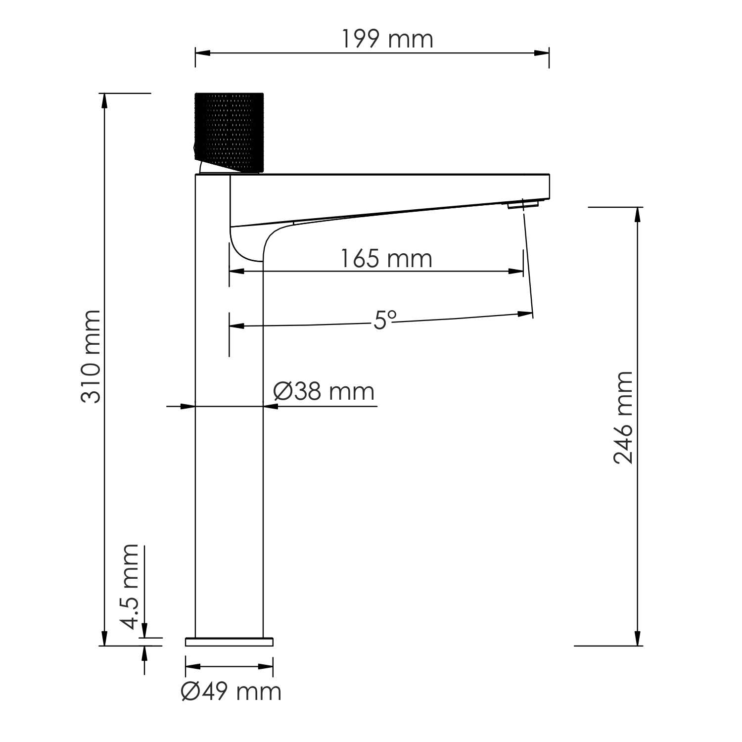 Смеситель для раковины WasserKRAFT Ems 7603H, глянцевое золото