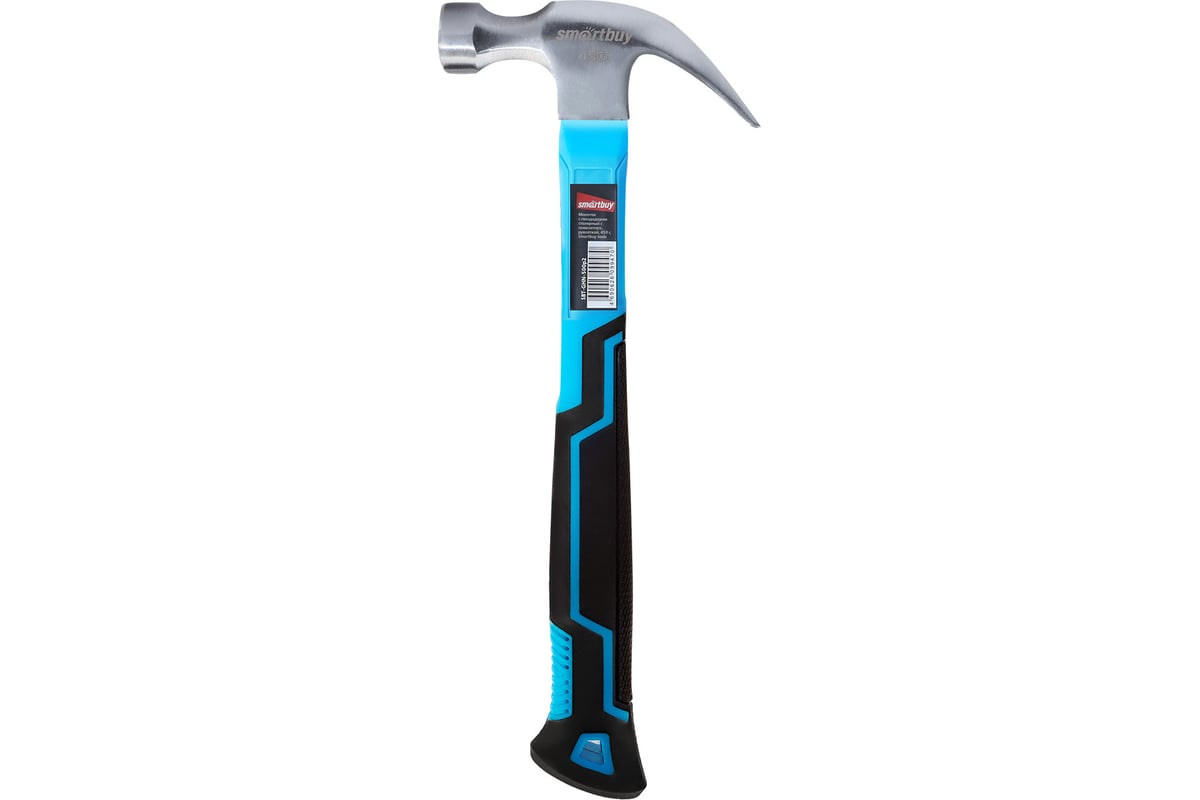 Столярный молоток с гвоздодером с плексигласовой рукояткой Smartbuy 450 г, tools SBT-GHN-500p2