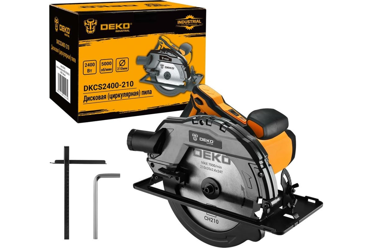Дисковая (циркулярная) пила Deko DKCS2400-210 2400 Вт, диск 210 мм 063-4319