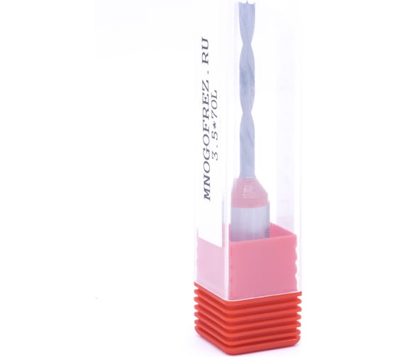 Сверло присадочное монолитное глухое KJ1-10204L (3.5х70 мм; хв-к 10 мм; левое вращение) МНОГОФРЕЗ 6659