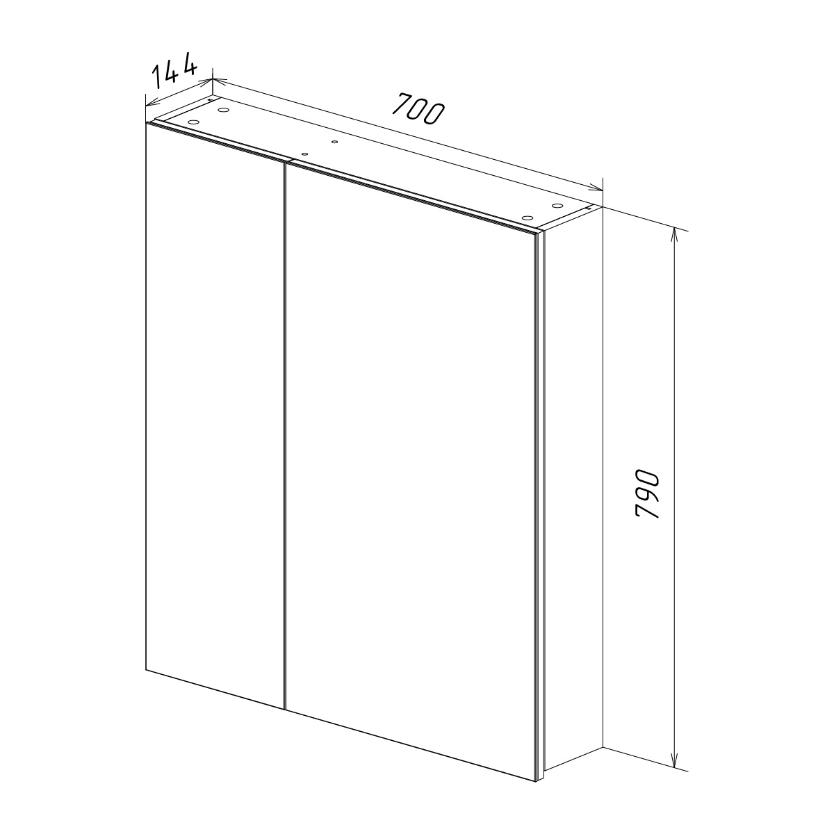 Зеркальный шкаф Lemark Universal 70x80 LM70ZS-U, белый глянец