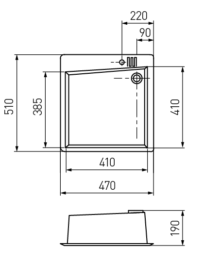 Кухонная мойка Акватон Парма 47 см, серый