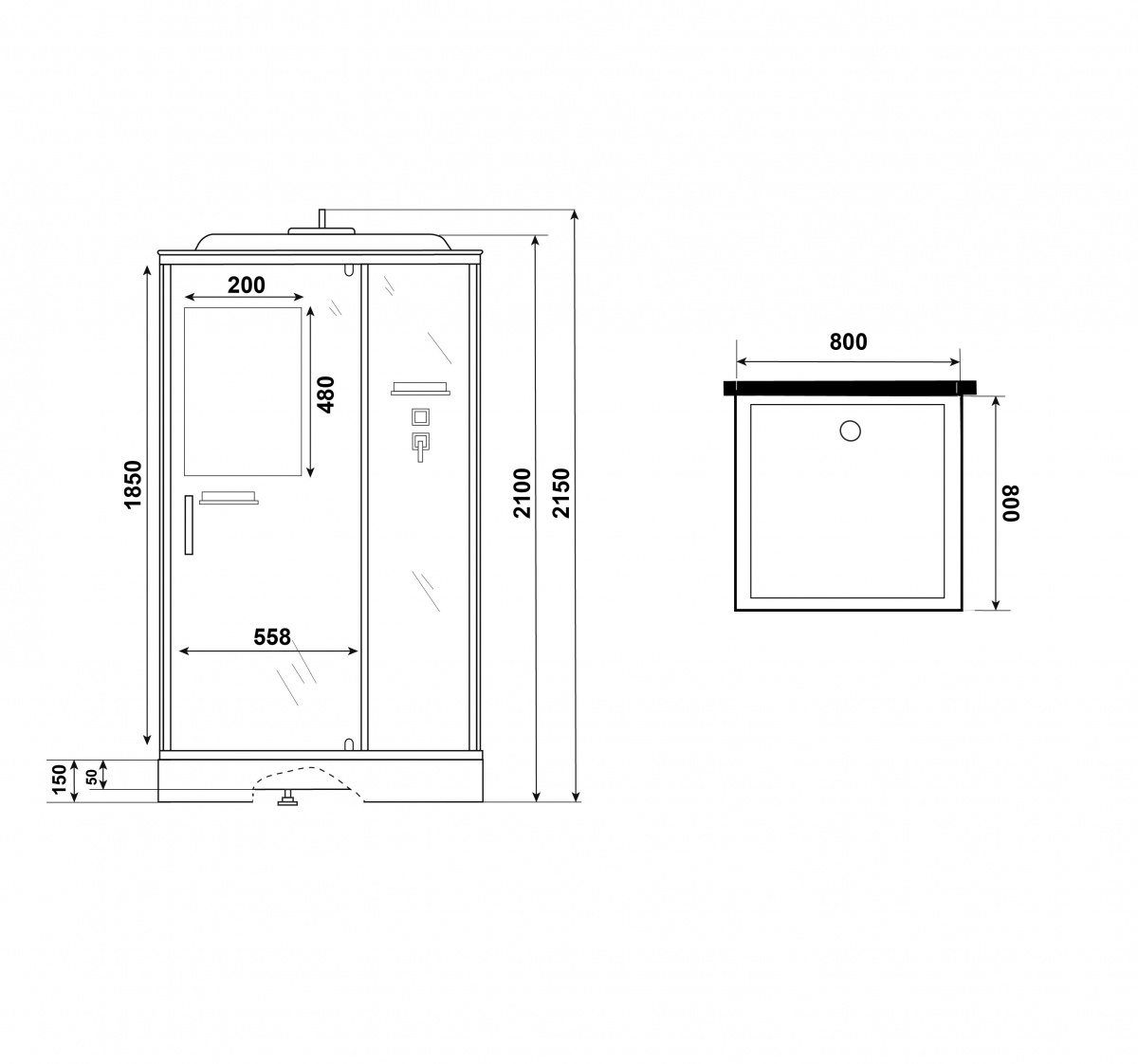 Душевая кабина Niagara Standart ST80/15Q 80x80 стекло прозрачное, без г/м